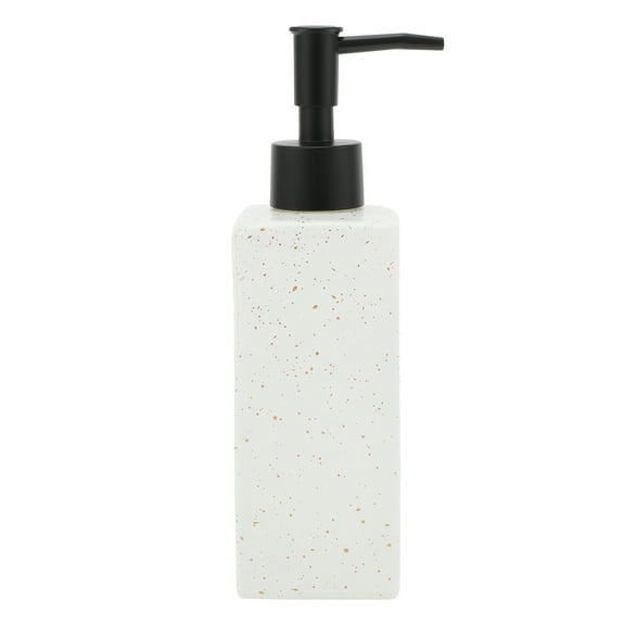 Unique Bargains 1 Pc Simple Square Soap Pump Dispenser for Laundry Rooms 350ml White Black