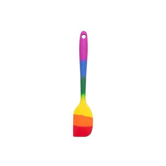 HIC Kitchen Rainbow Non-Stick Mini Scraper Spatula, Heat-Safe Silicone With Iron Core, 8.5-Inch