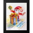 thumbnail image 2 of Rudraksi, Ashwini 12x14 Black Modern Framed Museum Art Print Titled - Santa With Gift, 2 of 5