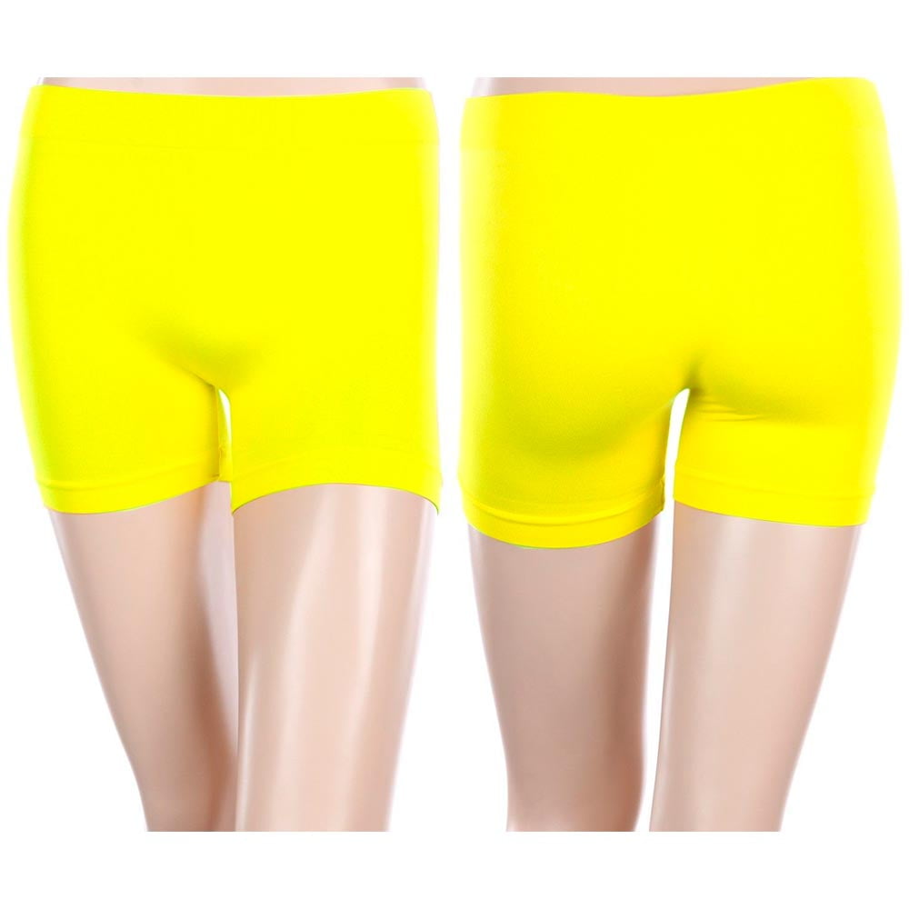 yellow spandex shorts