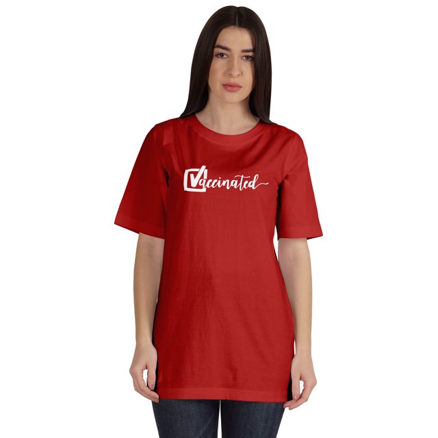 Inkmeso T-shirt à Col Rond Amusant Pro-Vaccin Vacciné pour Femmes