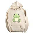 thumbnail image 4 of Women's Casual Soft Hooded Sweatshirt with Front Pocket and Drawstring for Autumn Winter Comfort, 4 of 4