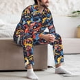 thumbnail image 5 of Mens Pajamas Set, colorful off road racing car Button Down Long Sleeve Loungewear Sleepwear Pjs sets for Men, 5 of 5