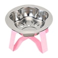 thumbnail image 2 of Comedero elevado para gatos, de acero inoxidable, práctico y fácil de limpiar, moderno, con soporte elevado para gatos, perros pequeños y gatitos. Rosa, 2 of 8