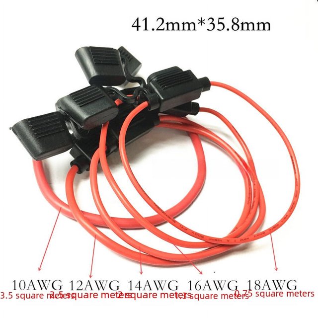 Portafusibles impermeable para automóvil, material de PVC, tamaño mediano, pequeño, soporte de seguridad para cable de automóvil, calibre 18 AWG, línea n.° 12