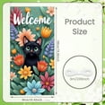 thumbnail image 2 of Colorful Welcome Banner Floral Black Display Green Leaves Cartoon Style Pet Backdrop for Home Decoration Garden Party Welcome Scene, 2 of 9
