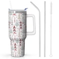 thumbnail image 1 of 40oz Insulated Tumbler with Handle - Winter Snowflake Stainless Steel,Double Wall Cup w/Straw Lid for Office Party, 1 of 5