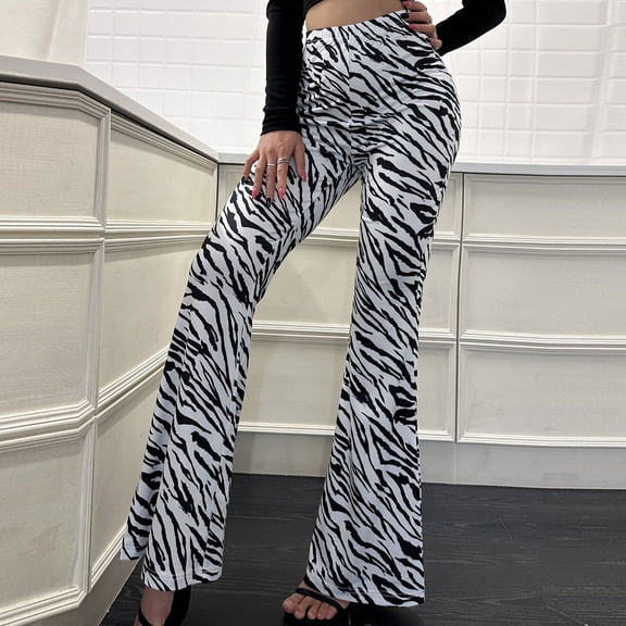 Maoxin Yoga Pants Women Printed Elastic Waist Flared Pants Thin Sexy Slim Pants For Women Workout Leggings White 2XL