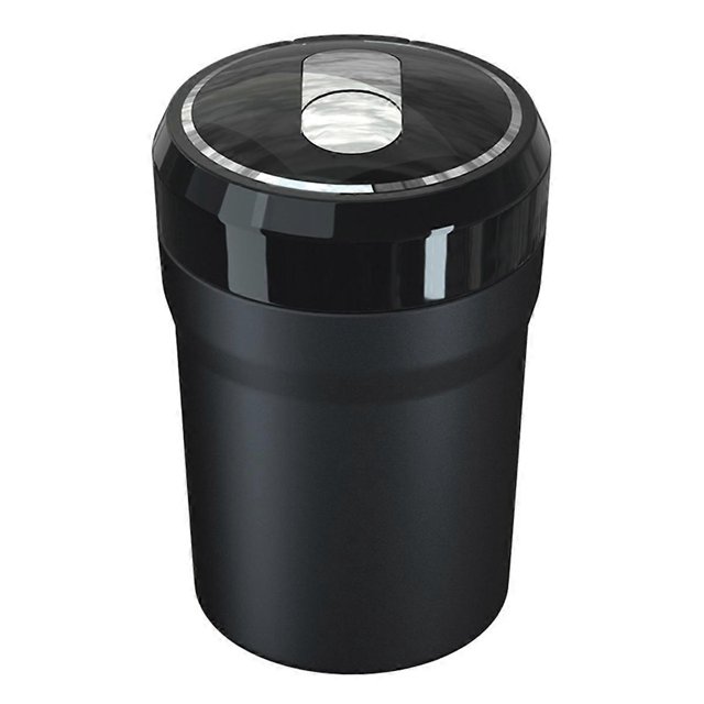Car Ashtray, Portable Smokeless Cylinder Cup Holder Ash Tray, Smokeless Auto Ash Tray with Lid & LED