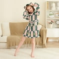 thumbnail image 3 of FORMRS Niños Bathrobe Unisex Hooded Robe Soft Plush Pajamas Sleepwear, Size 2-3T, Pink Abstract, 3 of 7