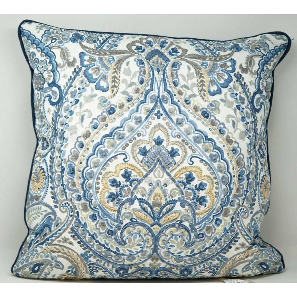 Lacourte Dayrose Geometric Cotton 20" x 20" Decorative Pillow Blue