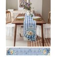 thumbnail image 3 of Blue Christmas Snowman Burlap-Cotton Table Runner 70 Inches Long,Winter Snowflake Xmas Plaid Farmhouse Table Runners,Outdoor Dining Tablecloths Decor for Baby Shower Party Wedding 13x70, 3 of 9