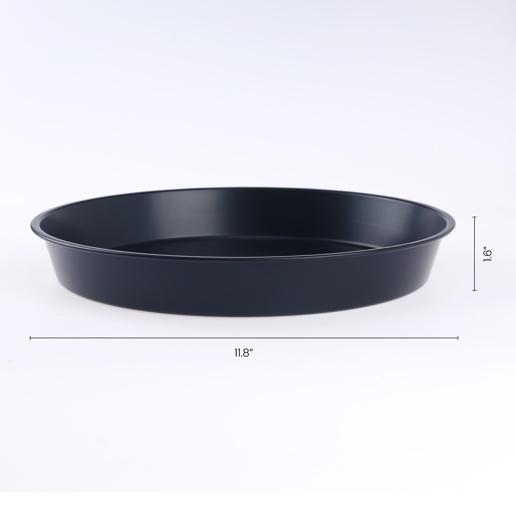Unique Bargains 2 Pcs Round Cake Pans Baking Sheet Black 11.8*11.8*1.6in