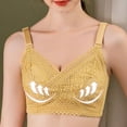 thumbnail image 6 of No Show Bras for Women Push Up Ladies Comfortable Breathable No Underwire Lace Small Bra Woman Underwear V-Neck Padded Bra Feature Hook and Eye Closure T-Shirt Bra Style Y-598 , Yellow M, 6 of 8