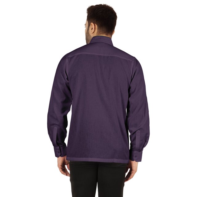 Bestman Chemise Unie à Manches Longues pour Hommes, Col Chinois, Patte de Boutonnage Double devant