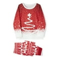 thumbnail image 4 of Elippeo Christmas Family Pajamas Matching Christmas Pajamas for Family, Long Sleeve Star Tree Print Tops + Pants Set Sleepwear, 4 of 10