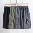 thumbnail image 6 of Hurxie Men's Capri Long Elastic Cargo Shorts Below Knee Shorts 3/4 Cotton Cargo Casual Shorts with Multi-Pockets Dark Gray,2XL, 6 of 7