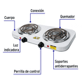 thumbnail image 3 of Parrilla eléctrica 2 quemadores blanca 127V, 3 of 5