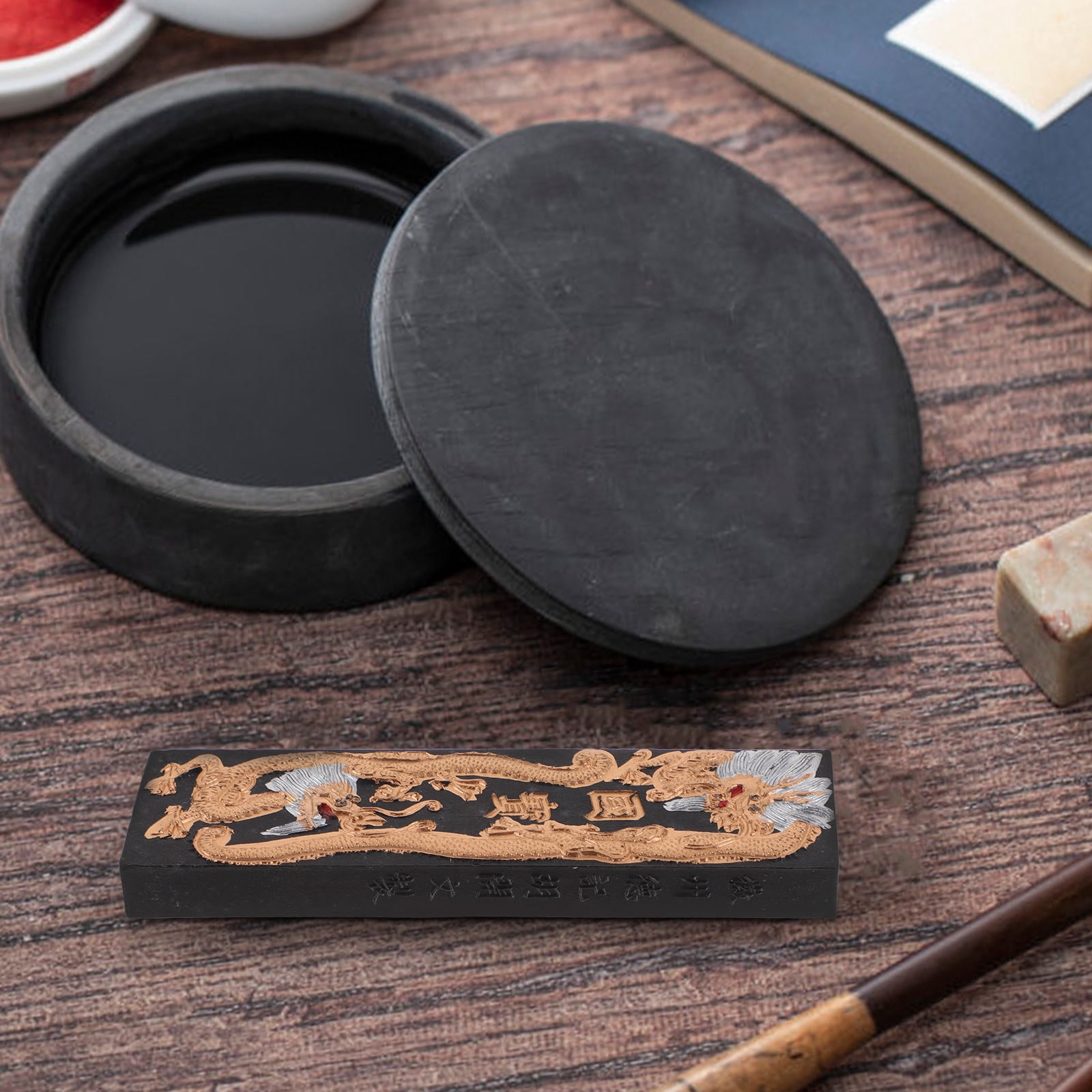 ELAYARD Traditional Chinese Ink Stick Set, Black Ink Block for Painting, Writing, and Art Projects