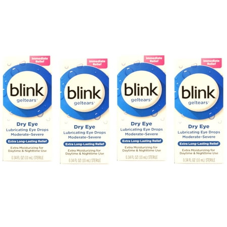 (4 pack) Blink Gel Tears, Lubricating Eye Drops 0.34 fl oz
