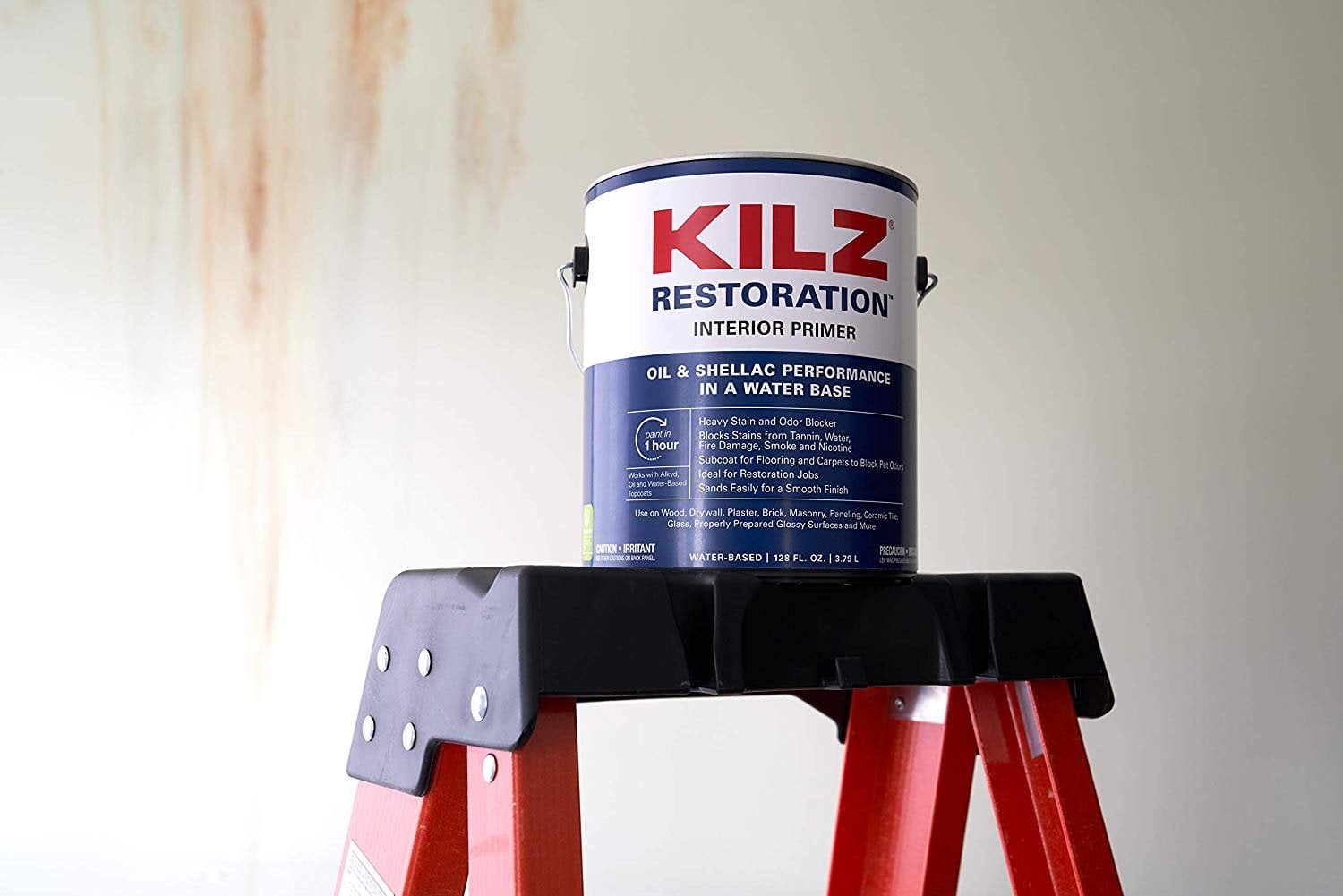 KILZ Restoration Maximum Stain and Odor Blocking Interior Latex Primer/Sealer, White, 1-gallon