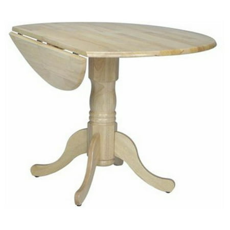 round table dining pedestal drop leaf natural concepts international inch dual wood tables valley hickory lowes dropleaf kitchen 42in extending