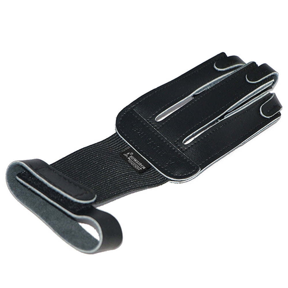 1PCS Archery Protector 3 Finger Tab Glove with Wrist Strap Protect