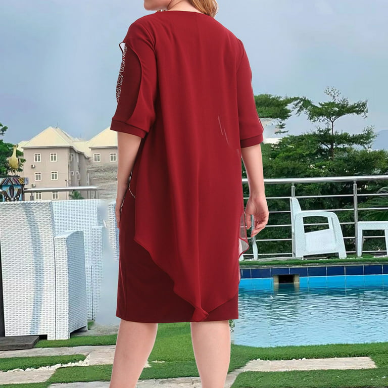 NKOOGH Plus Size Dresses for Women Womens Midi Dress Women'S Deep