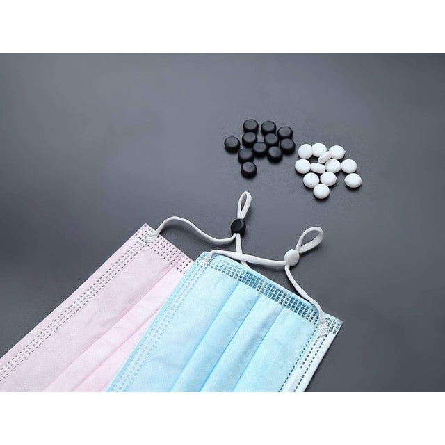 Cerraduras de cordón Palancas de cuerda de silicona para ajustador de banda elástica Tope de cuerda antideslizante Hebilla de cordón ajustable (200) negro