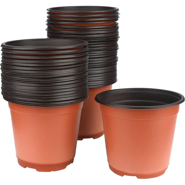 100 maceteros de plástico de 10 cm, maceteros, maceteros de plástico, redondos para cultivo y siembra