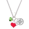 thumbnail image 1 of Delight Jewelry Lime Green Crystal Heart - Red Heart Nurse Strong Zoe Necklace, 1 of 4