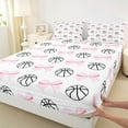thumbnail image 3 of Feelyou Basketball Sports Kids Twin Sheet Sets, Cute Princess Bow-tie Twin Fitted Sheet, Kawaii Cartoon Theme Flat Sheet, Ultra Soft Bedroom Decor, 3-Piece, 3 of 7