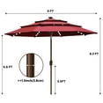 thumbnail image 2 of EliteShade Sunbrella Solar 9ft 3 Tiers Market Umbrella with 80 LED Lights Patio Umbrellas Outdoor Table with Ventilation and 5 Years Non-Fading Top,Maroon, 2 of 5
