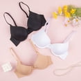 thumbnail image 4 of VBEWZET Soft Nylon Cup Bra for Women Classic Bow‑Decor Lift‑Up Anti‑Sag Daily Casual Undergarment Beige 85B, 4 of 6