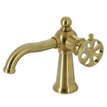 Kingston Brass KS3547RX Belknap One-Handle Single-Hole Bathroom Faucet with Push Pop-Up Drain, Brushed Brass
