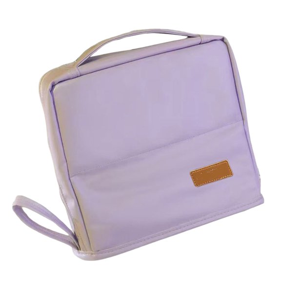 Standing Makeup Bag, 2025 New Standing Cosmetic Bag Organizer, Portable Functional Makeup Case with Multiple Compartments for Travel Cosmetics Storage, Purple