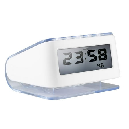 Digital LED Backlight Countdown Timer Alarm Clock Calendar Thermometer Clock with Birthday Reminding & Snooze Function--White