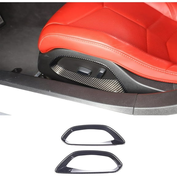 TINKI Seat Adjustment Button Panel Cover Trim Fit for Chevrolet Corvette C8 Stingray 2020-2023, ABS Car Seat Adjustment Switch Panels Cover Decoration Frame