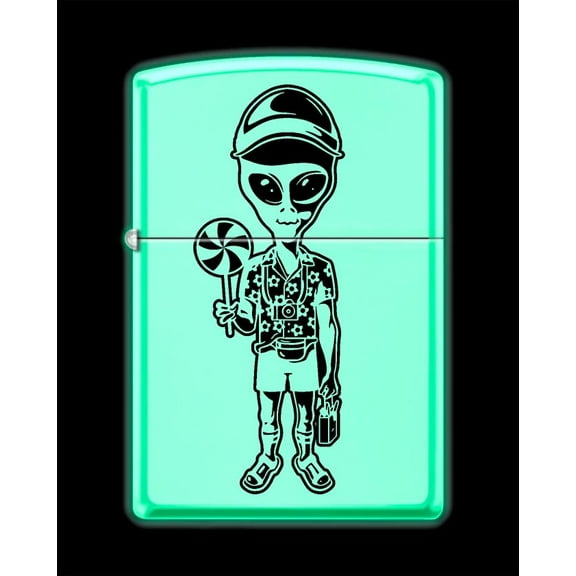 Zippo Lighter - Personalized Message Engraved on Backside Glow in The Dark (Glow in The Dark #Z5511)