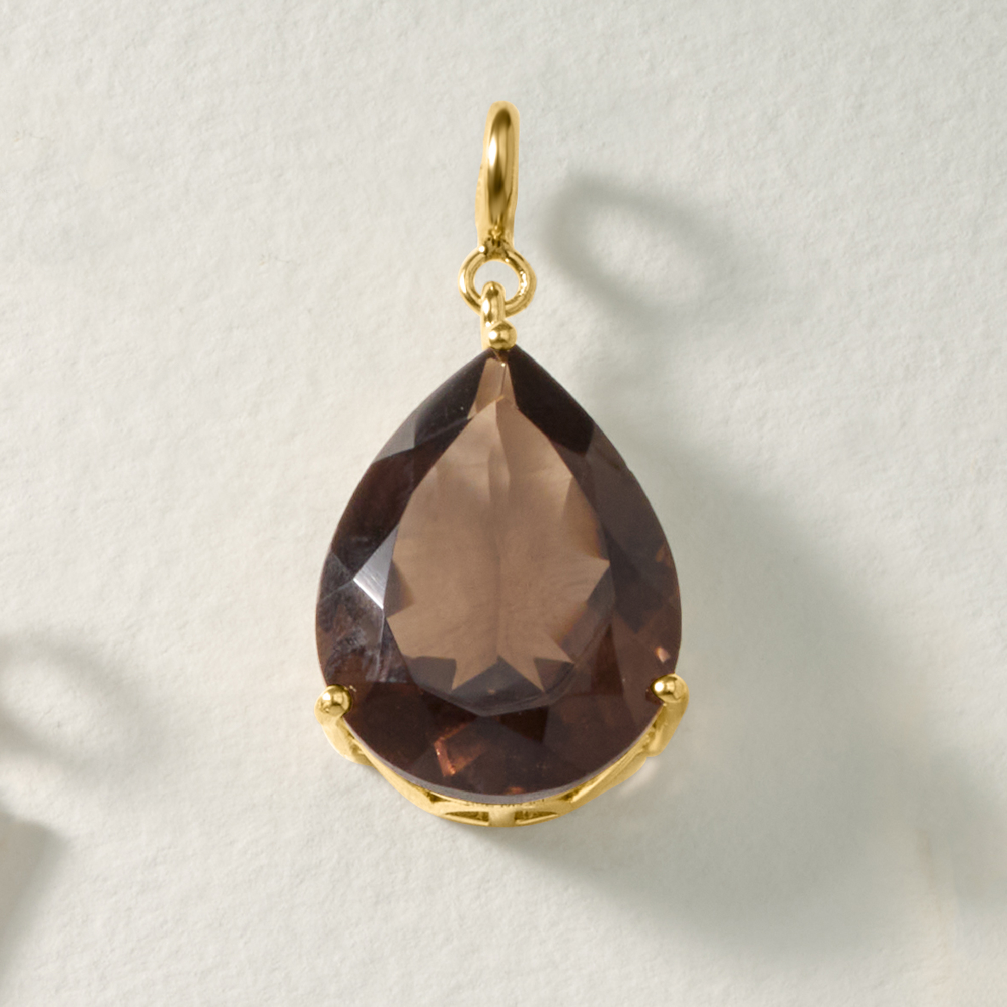 Ross-Simons 12.00 Carat Smoky Quartz Charm in 18kt Gold Over Sterling, Women's, Adult