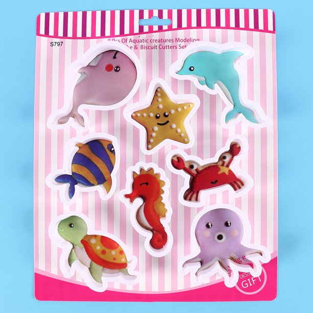 Molde para galletas de casa con decoración de tartas, serie Flamingo Ocean, juego de moldes de plástico para cortar galletas, herramientas para hacer galletas