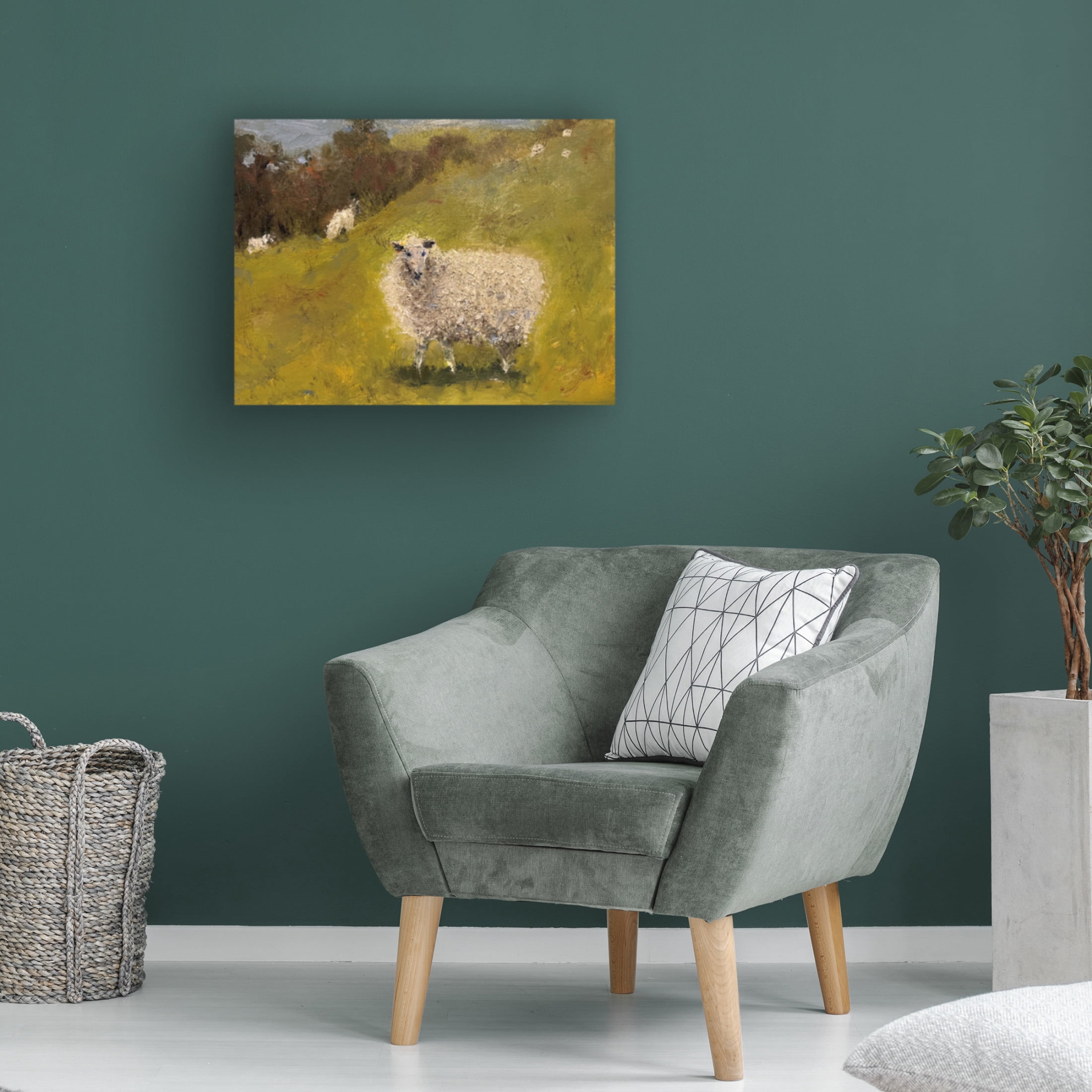 Trademark Fine Art Marilyn Wendling Sheep in Field III Canvas Wall Art