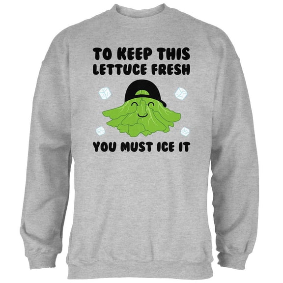 Vegetable Lettuce Fresh Bro Hair Funny Mens Sweatshirt Heather X-LG
