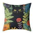 thumbnail image 2 of YiJuHui Cute Animal Print Pillow Cover Floral Cat Design Decorative Throw Pillowcase Soft Plush Velvet for Sofa Couch Living Room Bedroom Home Decor 17.72in, 2 of 6