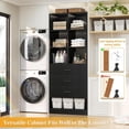 thumbnail image 5 of iSunirm 23.6'' Modular Closet System with 3 Drawers and 6 Cube Storage, Freestanding Wood Walk-in Closet Organizers, Black, 5 of 8