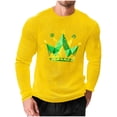 thumbnail image 2 of Blmnix Workout Shirts Shirt for Men Muscle Graphic Tees Carnival T-Shirt Long Sleeve Yellow Crew Neck Casual Shirts for Men,XL, 2 of 5