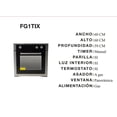 thumbnail image 3 of Horno de Empotrar a Gas MAXIMS FG1TIX 60cm 60cm 59cm, 3 of 6