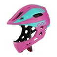 thumbnail image 1 of Casco de bicicleta para niños, integral, con absorción de impactos, para carretera y montaña Cuadro rosa rojo, 1 of 9