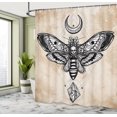 thumbnail image 5 of Ambesonne Fantasy Shower Curtain, Hawk Moth Skull Magic, 69"Wx75"L, White Black and Cream, 5 of 5