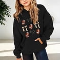 thumbnail image 2 of YDFCWXW Girl's Football Sweatshirt Graphic Hoodies Pullover Football Season Long Sleeve Tops with Pockets (Black, 4-5 Years), 2 of 5
